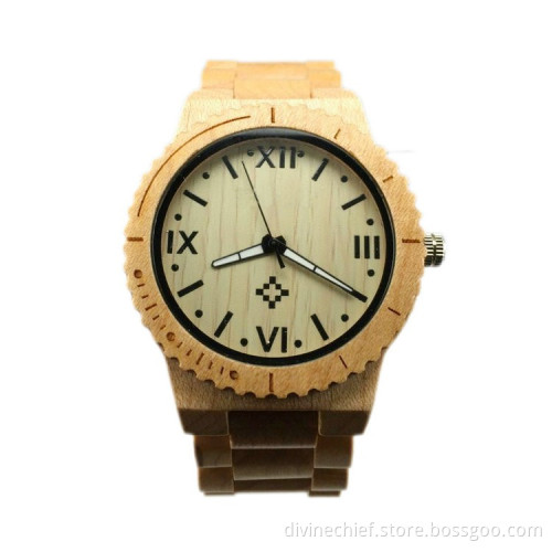 Customize High Quality Natural Wood Watch 3 ATM Water Proof Unisex Style Watch